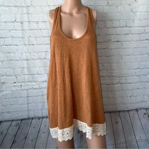 Bobeau light brown & white tank top size XL